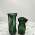 Vertical Ribbed Triangle Glass Vase | Modern Geometric Flower Vase