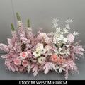 Dusty Pink Artificial Flower Row Wedding Table Centerpiece Stage Backdrop Hotel Party Floral Display Ornament