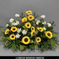 Sunflower White Ranunculus Artificial Flower Row Wedding Table Centerpiece Farm Party Greenery Floral Decor Ornament