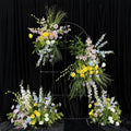 Yellow Purple Blue Artificial Floral Arch Set Wedding Backdrop Frame Decor Event Stage Greenery Flower Ornament