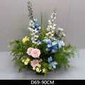 Sky Blue Pink Delphinium Artificial Flower Ball Wedding Aisle Floral Centerpiece Event Stage Greenery Decor Ornament