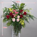 Red Blush Rose Trailing Floral Arrangement Wedding Wall Swag Hotel Party Backdrop Greenery Decor Prop