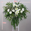 Fresh White Wildflower Floral Arrangement Wedding Hanging Swag Hotel Party Backdrop Greenery Wall Decor Prop