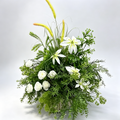 Natural Greenery White Rose Foxtail Grass Floral Arrangement Wedding Aisle Road Lead Flower Decor