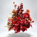 Autumn Burgundy Orange Rose Floral Arrangement Wedding Aisle Road Lead Flower Ceremony Decor