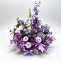 Lavender Purple White Delphinium Floral Arrangement Wedding Aisle Road Lead Flower Ceremony Party Decor